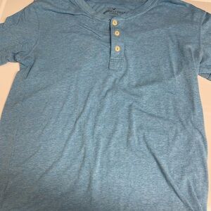 American Eagle Flex Henley Shirt XSM/TP Men's  Blue